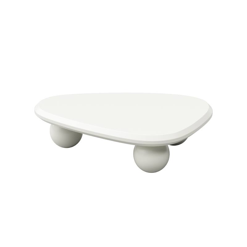 Modern Cloud Coffee Table Stylish Coffee Table Decorative Center Table with 3 Ball Feet, for Living Room