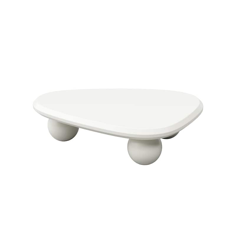 Modern Triangle Coffee Table with 3 Ball Legs