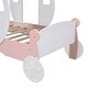 preview thumbnail 9 of 9, Twin Princess Carriage Bed w/Crown, Wheel Decoration and Stair - White
