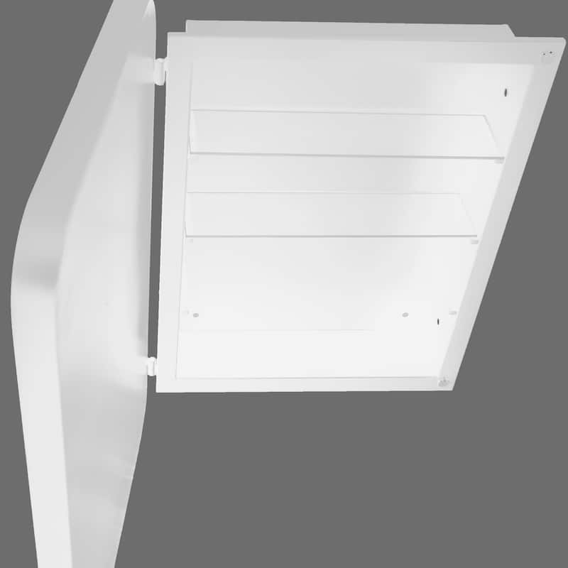16X24 Inch Recessed White Metal Framed Medicine Cabinet With Mirror