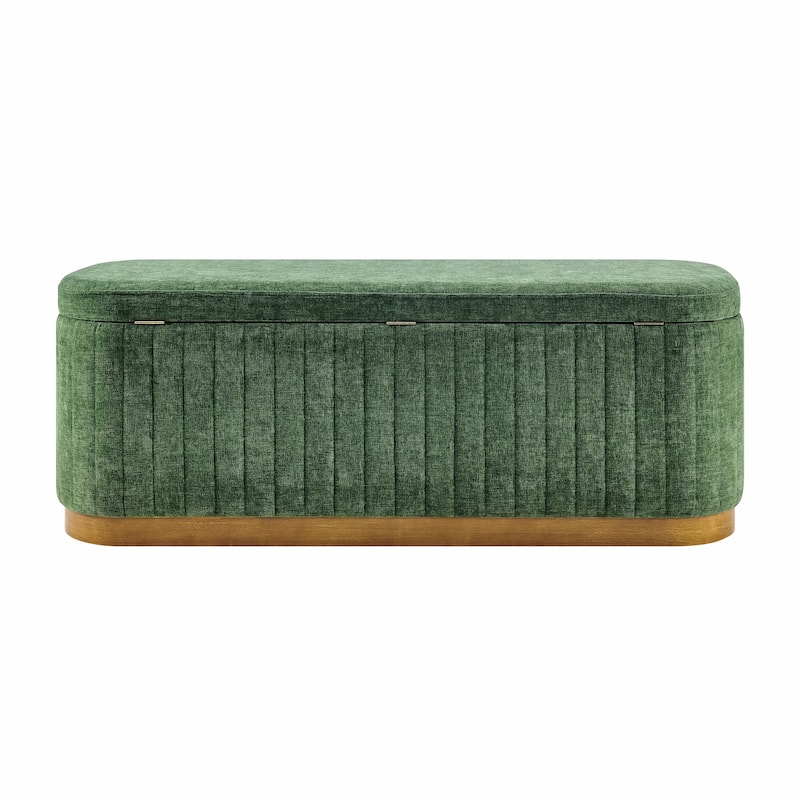 NPD Furniture Clinton Chenille Storage Bench