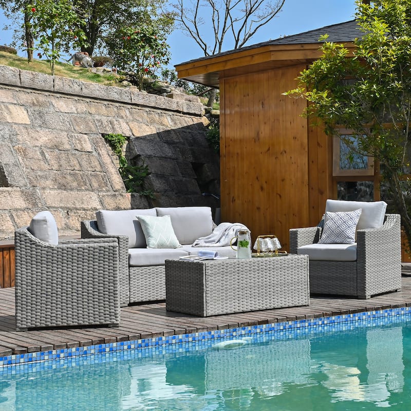 4 Piece Patio Sectional Conversation Set