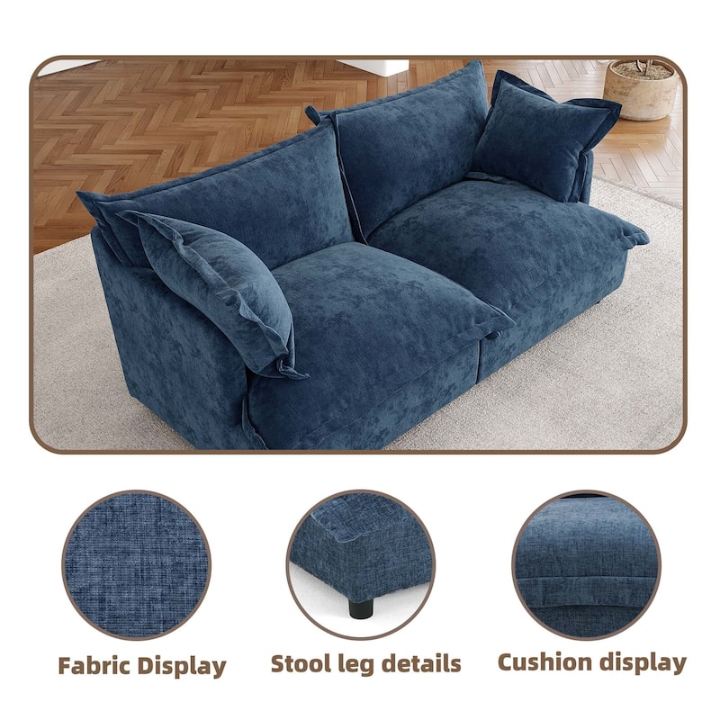 Double Layer Cushion Comfy Cloud Modular Sectional Sofa Set