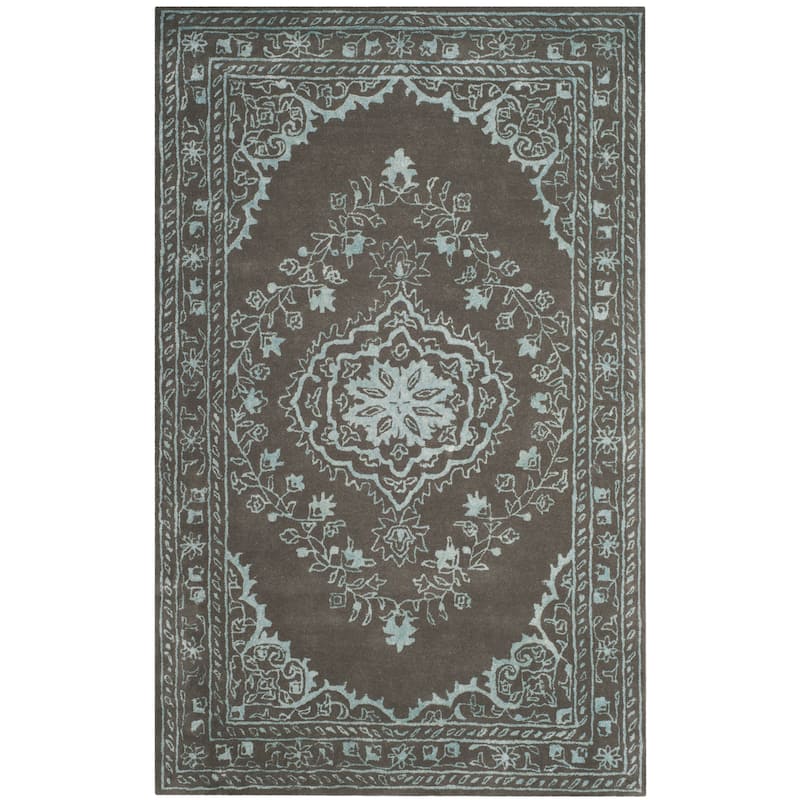 SAFAVIEH Handmade Glamour Gudmundina Modern Viscose Rug - 5' x 8' - Dark Grey