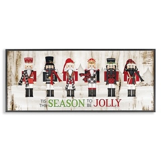 Stupell To Be Jolly Festive Phrase Winter Christmas Nutcrackers Framed Wall Art - Red