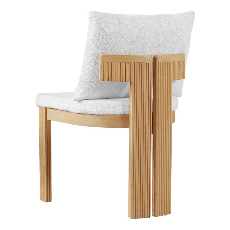 Christopher Knight Home - Modern 20.67" Boucle Upholstered Dining Chairs Set, Ergonomic Contoured Seat & Solid Wood Legs