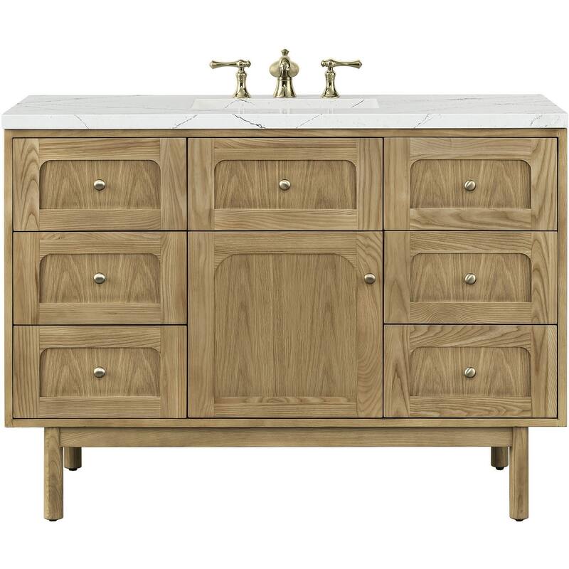 James Martin Vanities 545-V48-FENC Laurent 48" Wall Mounted or Free - Light Natural Oak - Oak Finish