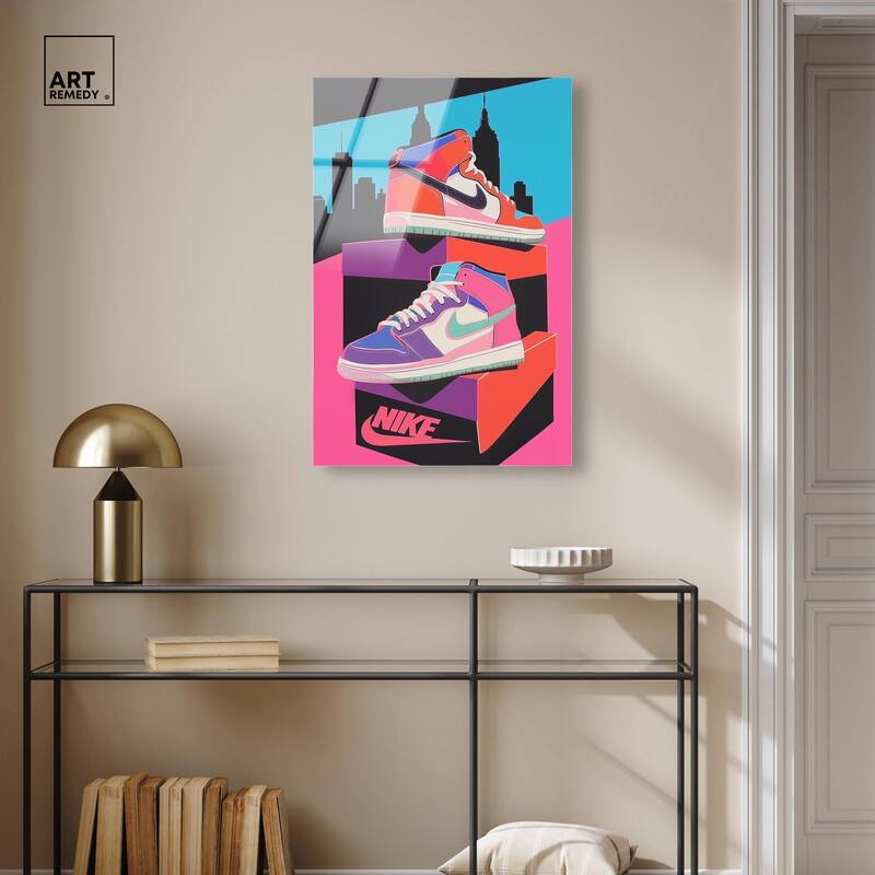 City Pop Sneakers Acrylic by Art Remedy, Ready to Hang