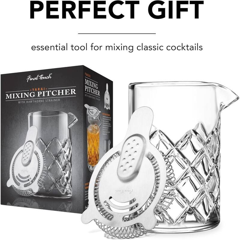 Final Touch Yarai Mixing Pitcher with Hawthorne Strainer