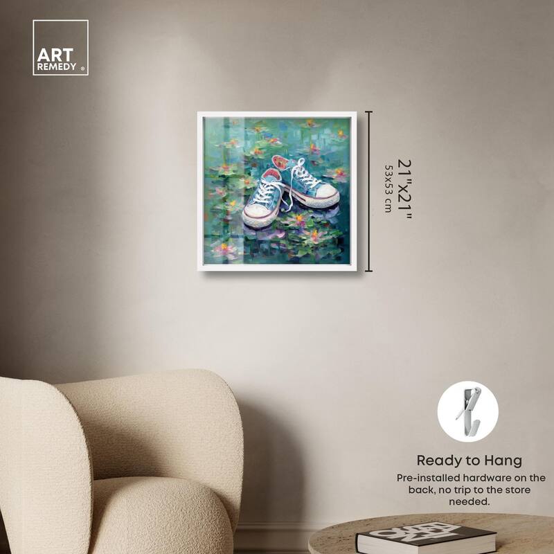 Lily Pad Sneakers II Shadowbox by Art Remedy