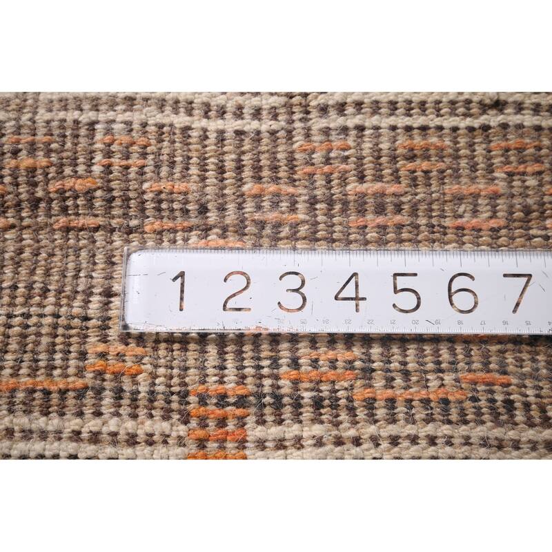 Striped Ivory Moroccan Palace Size Large Rug Hand-Knotted Wool Carpet - 14'2"x 21'6"