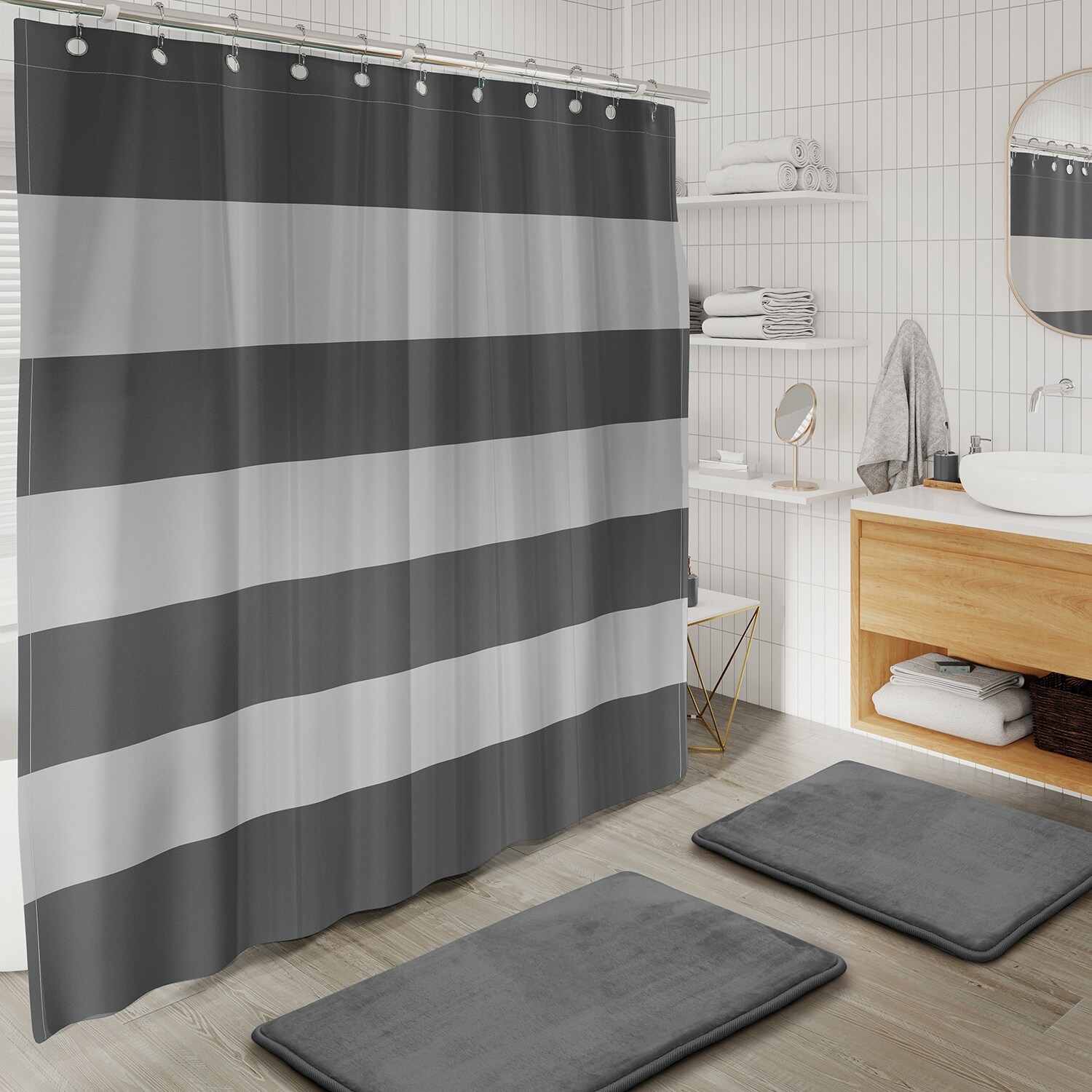 Shower curtains and rugs deals
