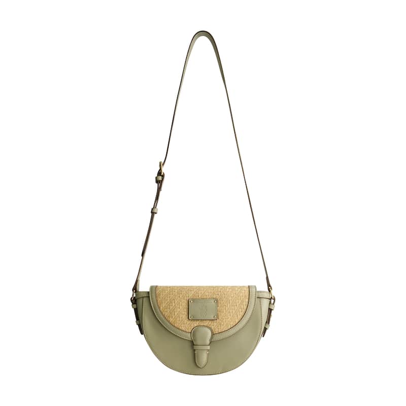 Tommy Bahama Raffia/PU Crossbody Flap Bag