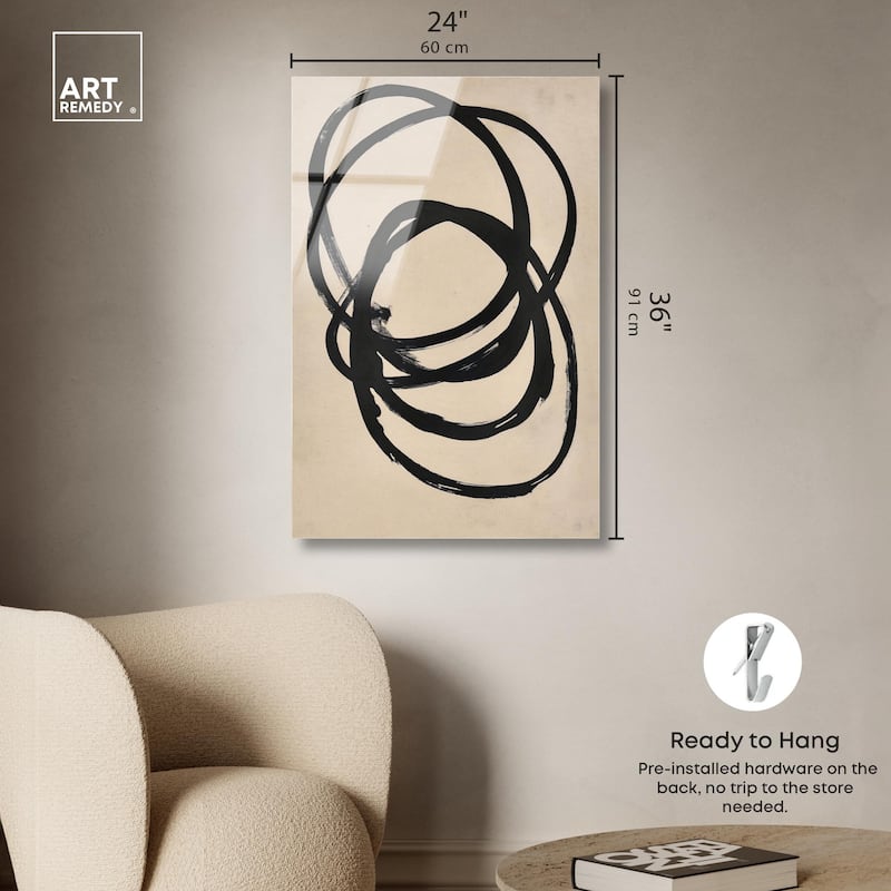 Beige Black II Acrylic by Art Remedy, Ready to Hang