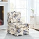 preview thumbnail 20 of 35, Floral Design Accent Chair with Soft Seat Cushion and Backrest Blue