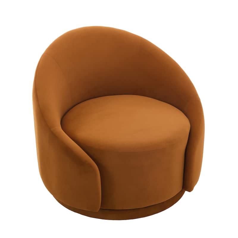 35" Wide Upholstered Swivel Accent Barrel Chairs (Set of 2)