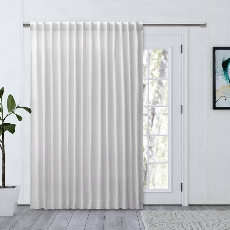 Chevron Recycled Cotton Double Wide Patio Rod Pocket W Back Tab Panel - 96"W x 84"L