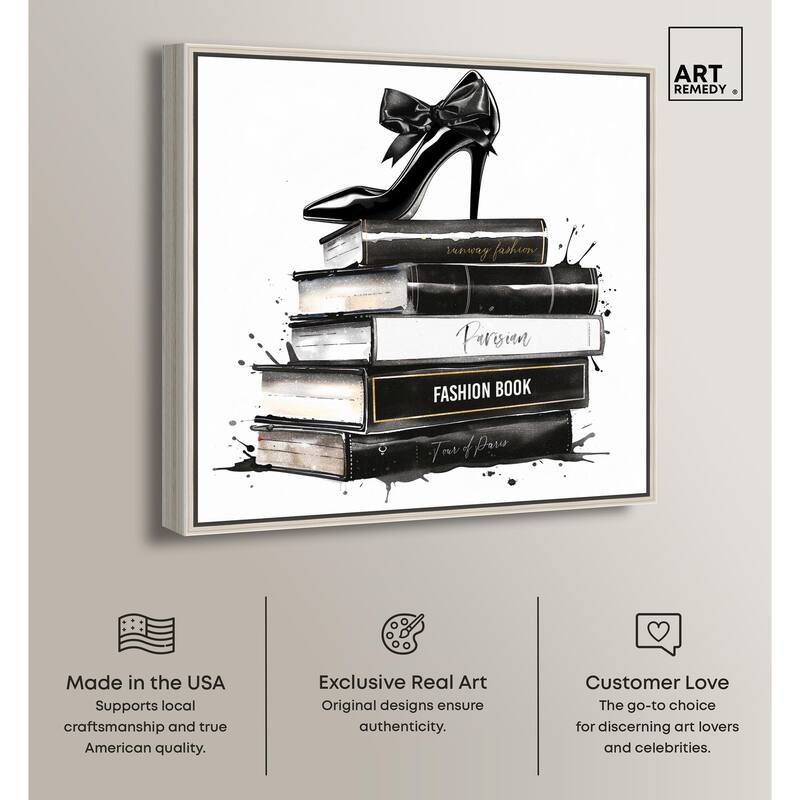 Classic Book Stack Canvas by Art Remedy