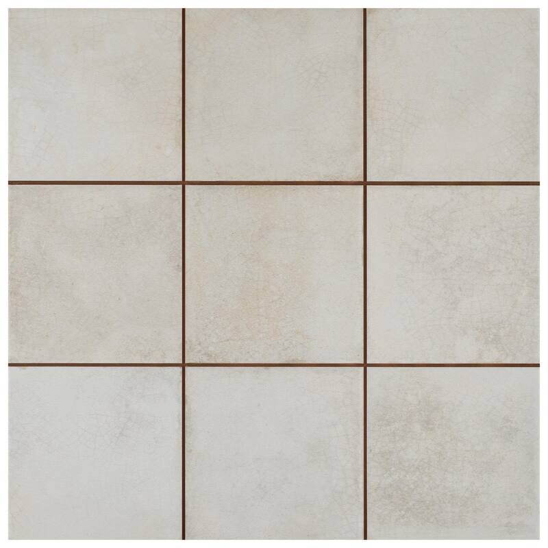 Merola Tile Kings Etna White 13-1/8" x 13-1/8" Ceramic Floor and Wall Tile