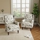 preview thumbnail 67 of 85, 2 Set Transitional Patterned Wingback Accent Chairs with NailHead