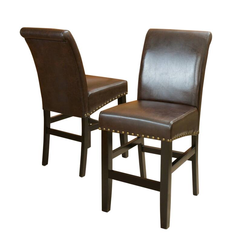 25.5'' inch Upholstered Counter Stool with Solid Wood Frame (Set of 2)