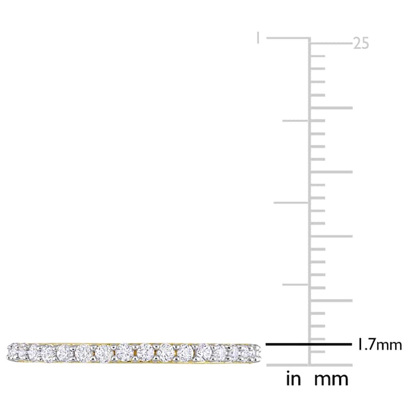 Miadora Created White Sapphire Stackable Anniversary Wedding Band in 10k Yellow Gold