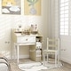 preview thumbnail 3 of 7, Qaba Kids Desk and Chair Set, Student Desk and Chair Set with Storage Shelves, Drawer, Kids Study Desk and Chair, White