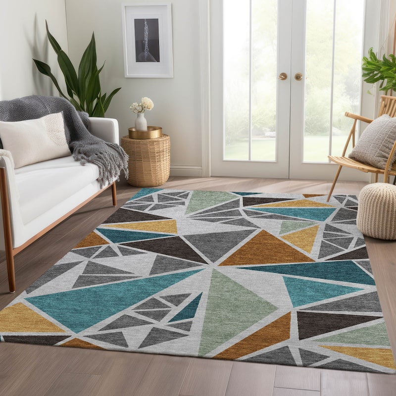 Premium Washable Super Soft Contemporary Mosaic Mayfield Rug