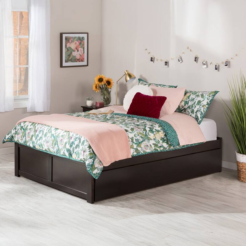 AFI Concord Full Platform Bed with Footboard & Full Trundle