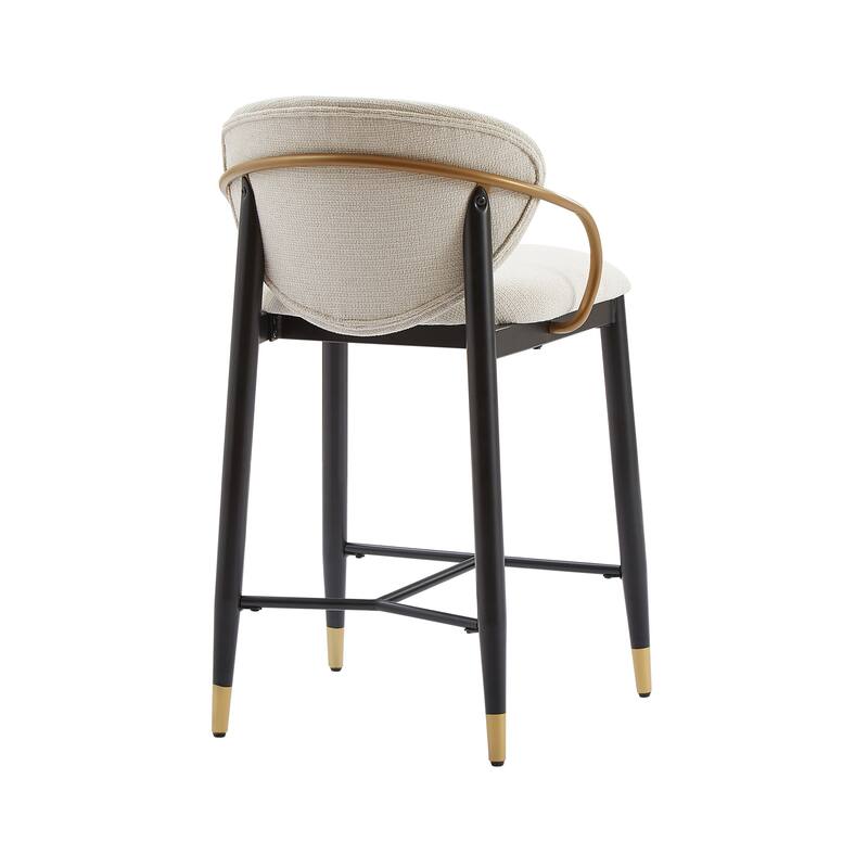 Christopher Knight Home - Mateo Modern Upholstered Counter Stool Set of 2 with Metal Frame and Supportive Back Design