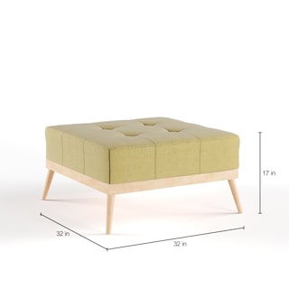 Christopher Knight Home Carson Lund Mid-century Tufted Fabric Square Ottoman Table