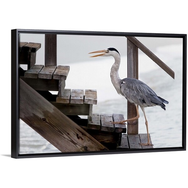 "With A Firm Step" Black Float Frame Canvas Art