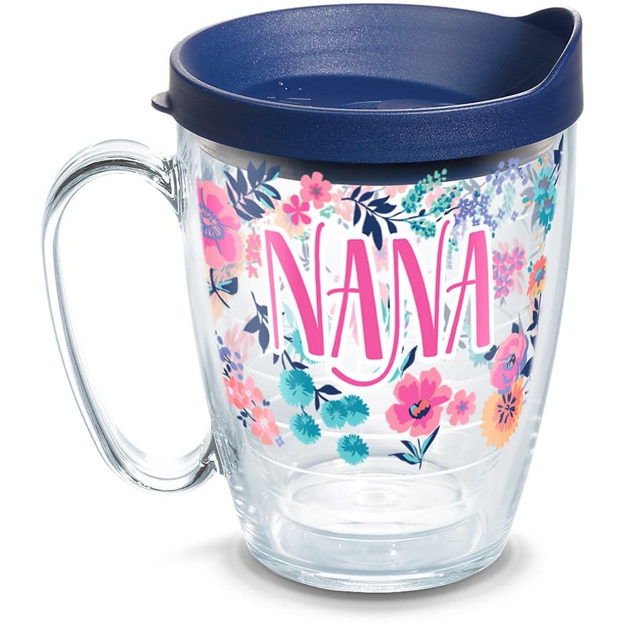 Tervis Dainty Floral Mother's Day Made in USA Double Walled Insulated Travel Tumbler, Nana - 16oz Mug