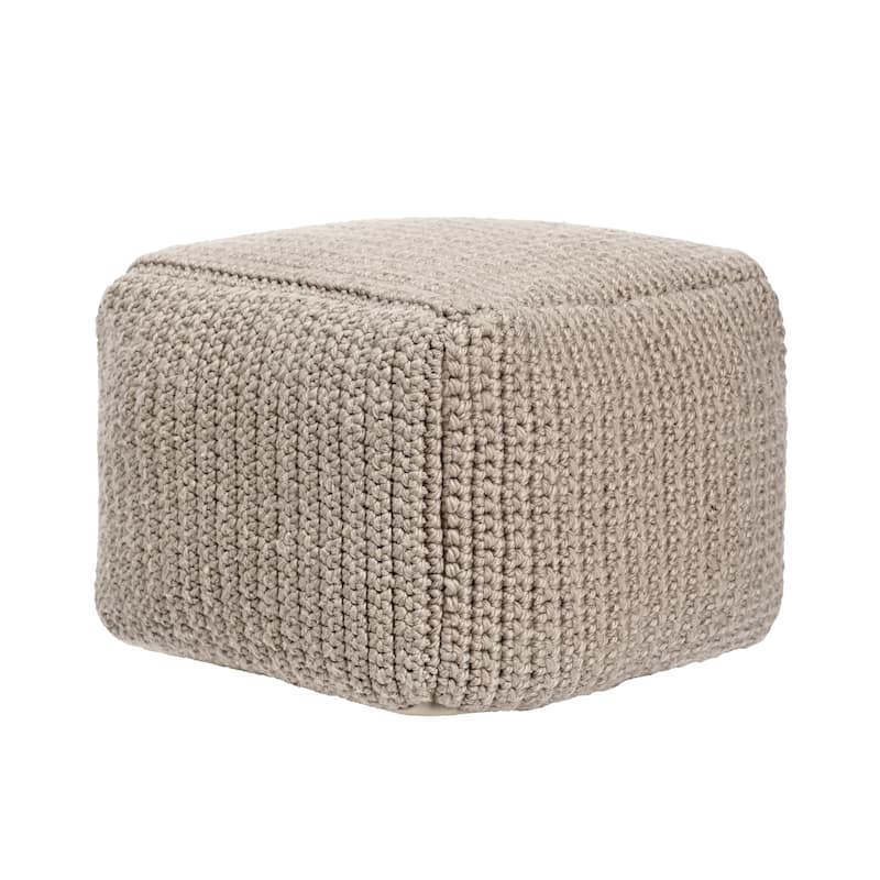 Villa by Classic Home Prism 18" Handwoven Square Pouf