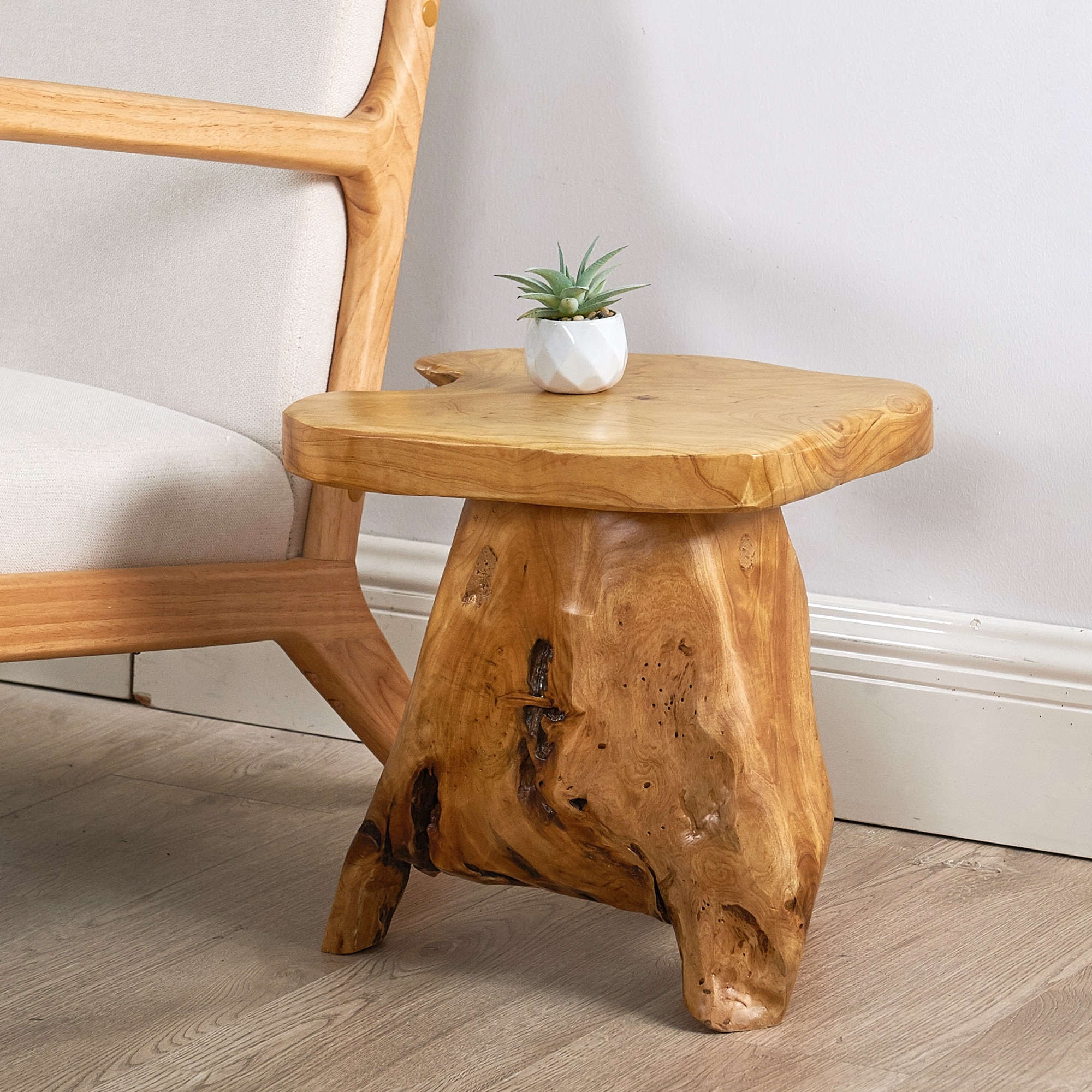 Greenage Cedar Roots Naturally Shaped Mushroom Side Table Stand
