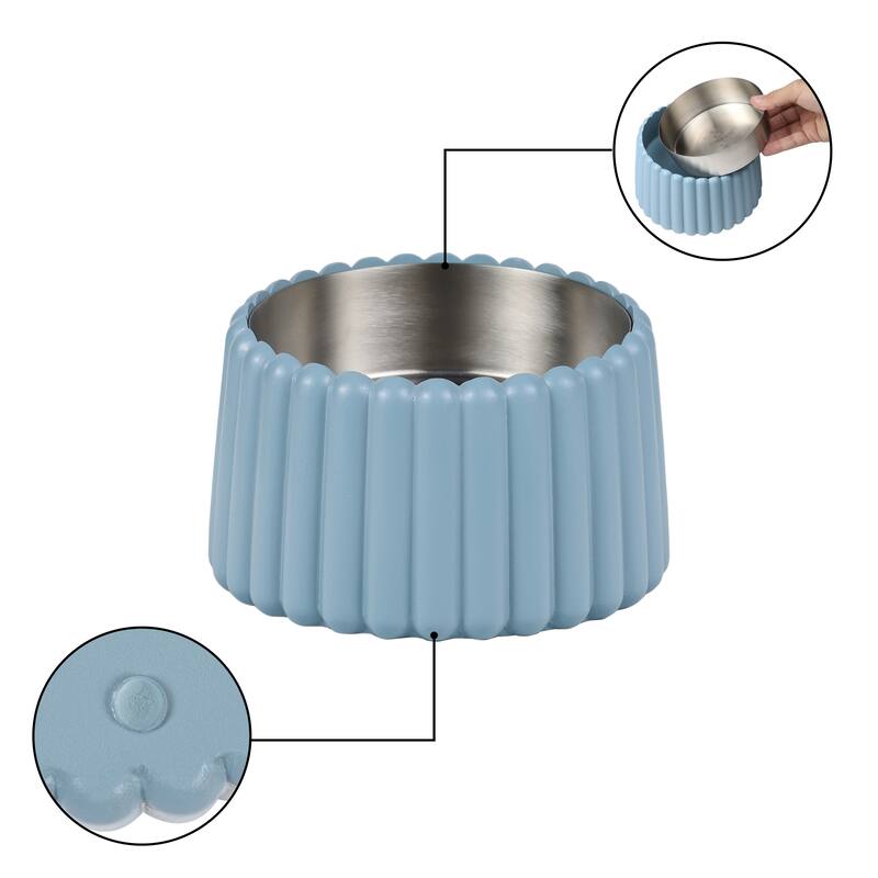 Intersecta Concrete & Steel Pet Feeder - 16oz with Metal Stand