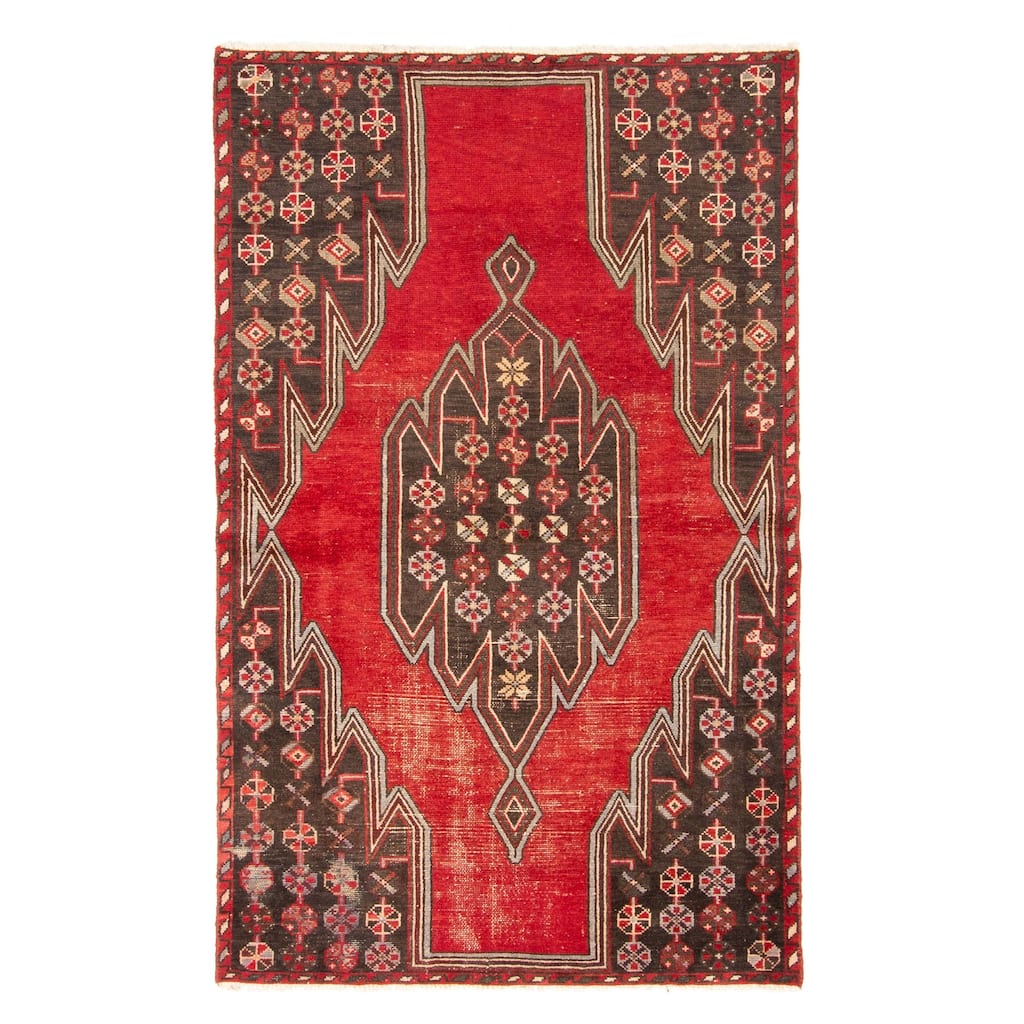 ECARPETGALLERY Hand-knotted Andelz Red Wool Rug - 3'7 x 5'10