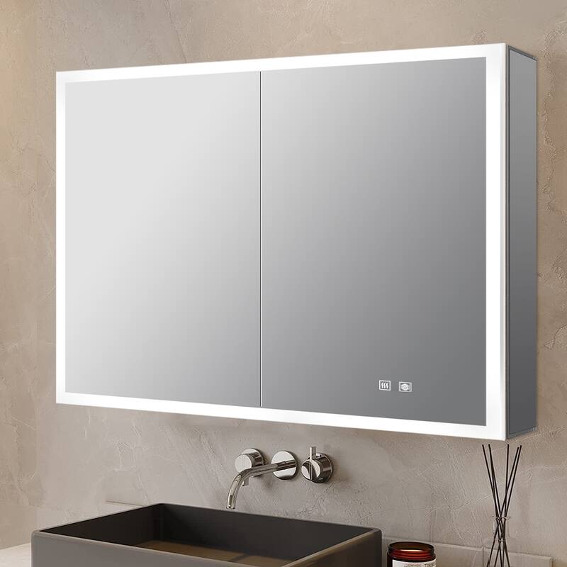 Mesa Surface-Mount LED Mirror Medicine Cabinet with Defogger