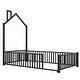 preview thumbnail 20 of 22, Metal Twin Size House Bed with Guardrail ,Kids Bed with Headboard
