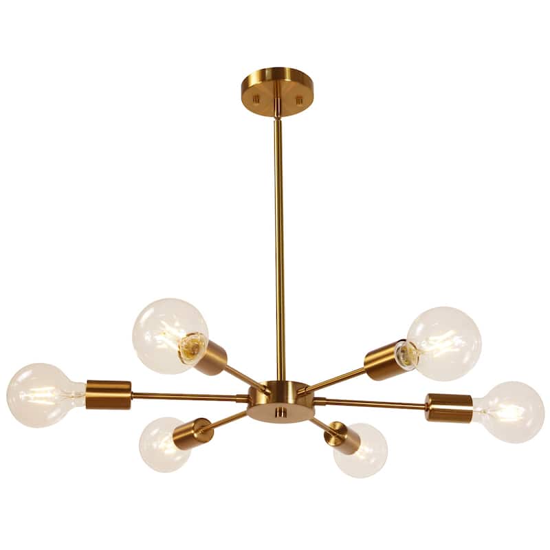 Modern Sputnik Chandelier 6 Lights Mid Century Ceiling Light