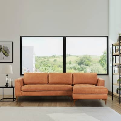 Poly & Bark Calle 114" Right-Facing Sectional - Full Grain Genuine Italian Leather