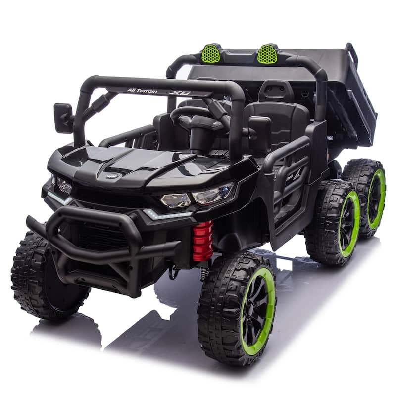 Black Electric Dump Truck Kids Truck Off-Road Toy Car Ride on Jeep