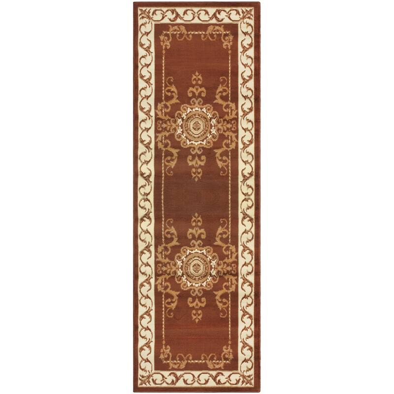 Traditional Medallion Floral Indoor Runner or Area Rug by Superior