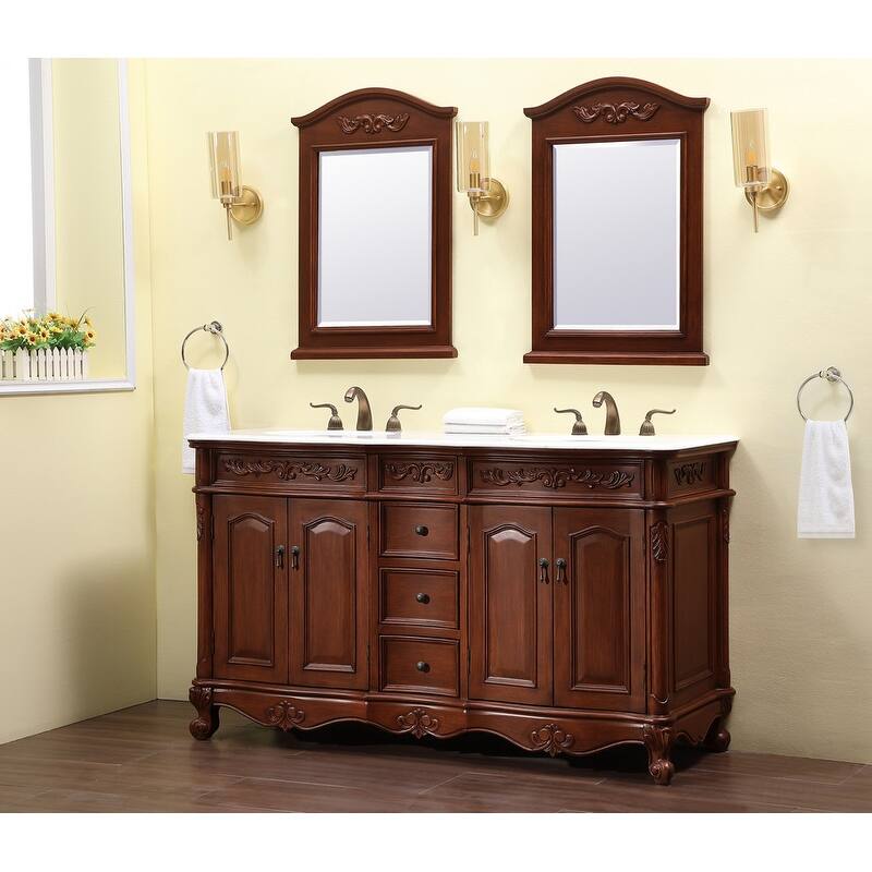 60" Double Bathroom Vanity Sink