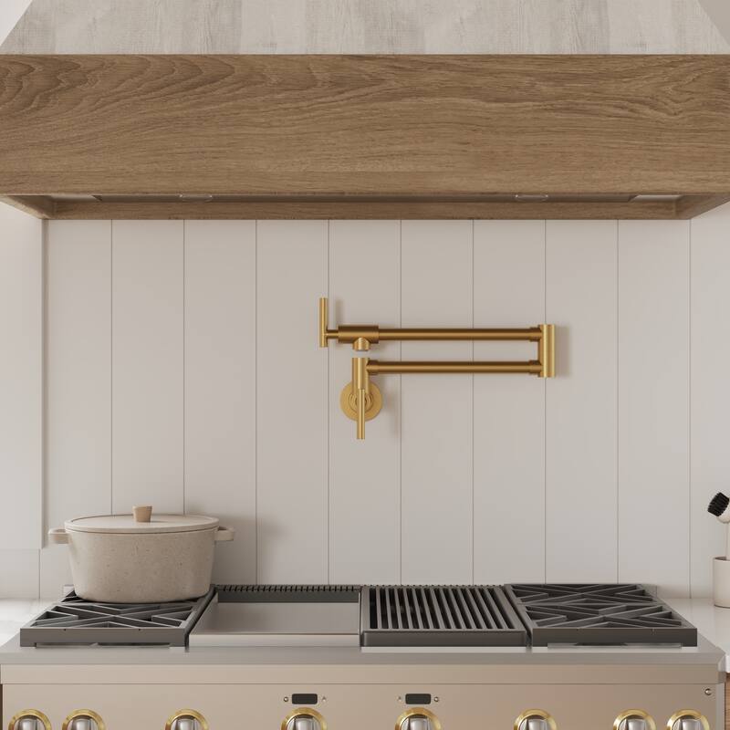 Contemporary Wall Mount Pot Filler Kitchen Faucet