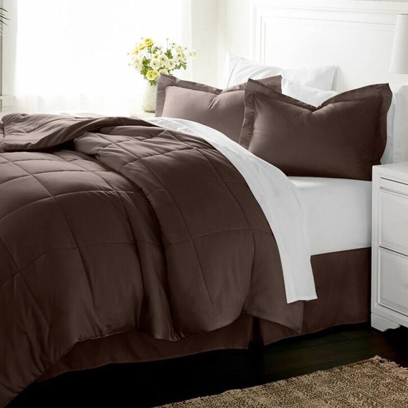 8pc King Size Luxury Ultra Soft Bedding Set Cocoa On Sale Bed Bath
