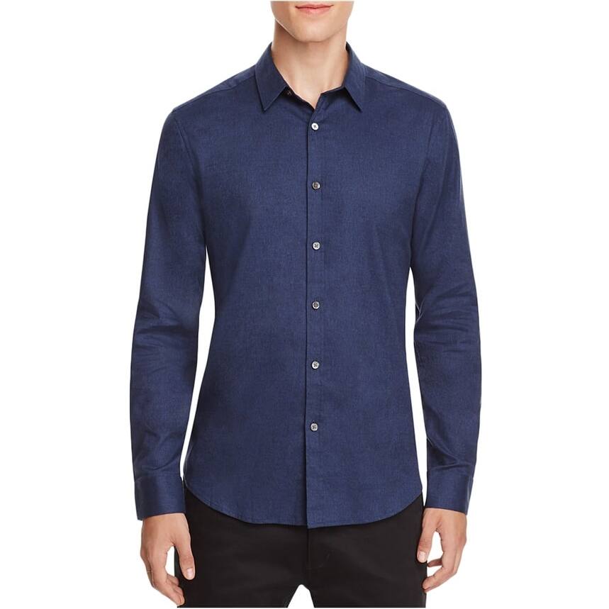 Theory Mens Zack Button Up Shirt,, Blue, X-Large