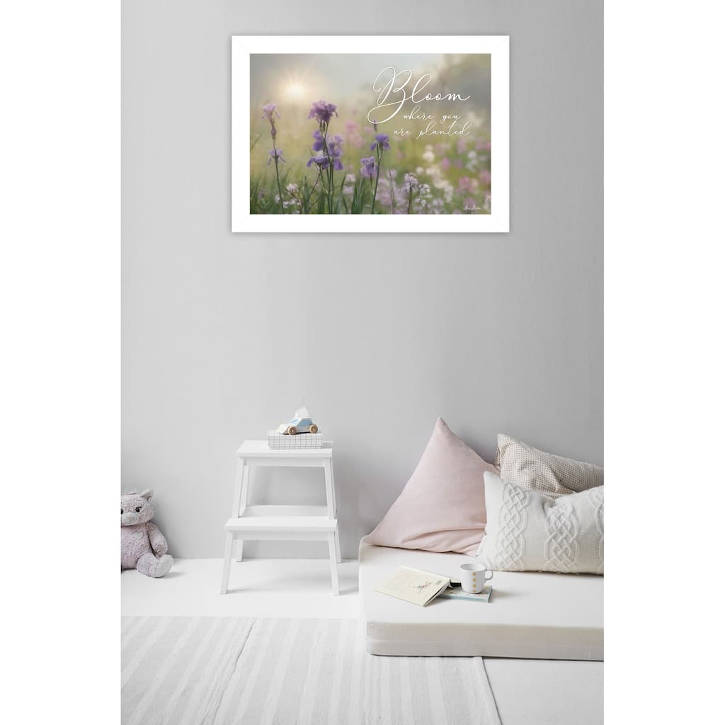 TrendyDecor4U Contemporary "Bloom Where You are Planted" Framed Print Wall Art by Lori Deiter