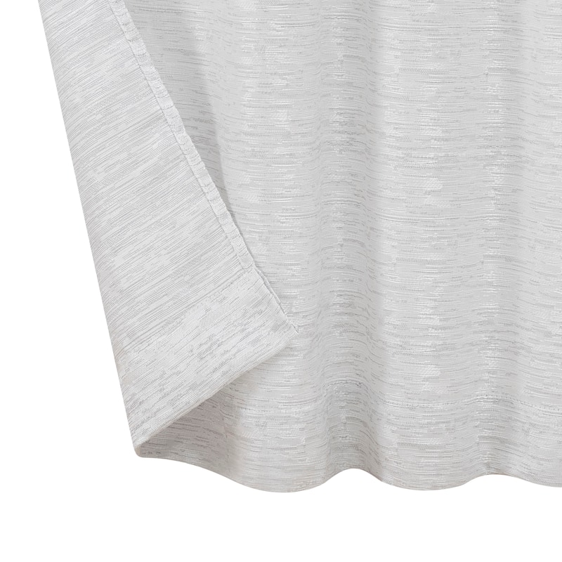 Creative Home Ideas Melinda Lurex Jacquard Back Tab Window Curtain Panel Pair with Tiebacks