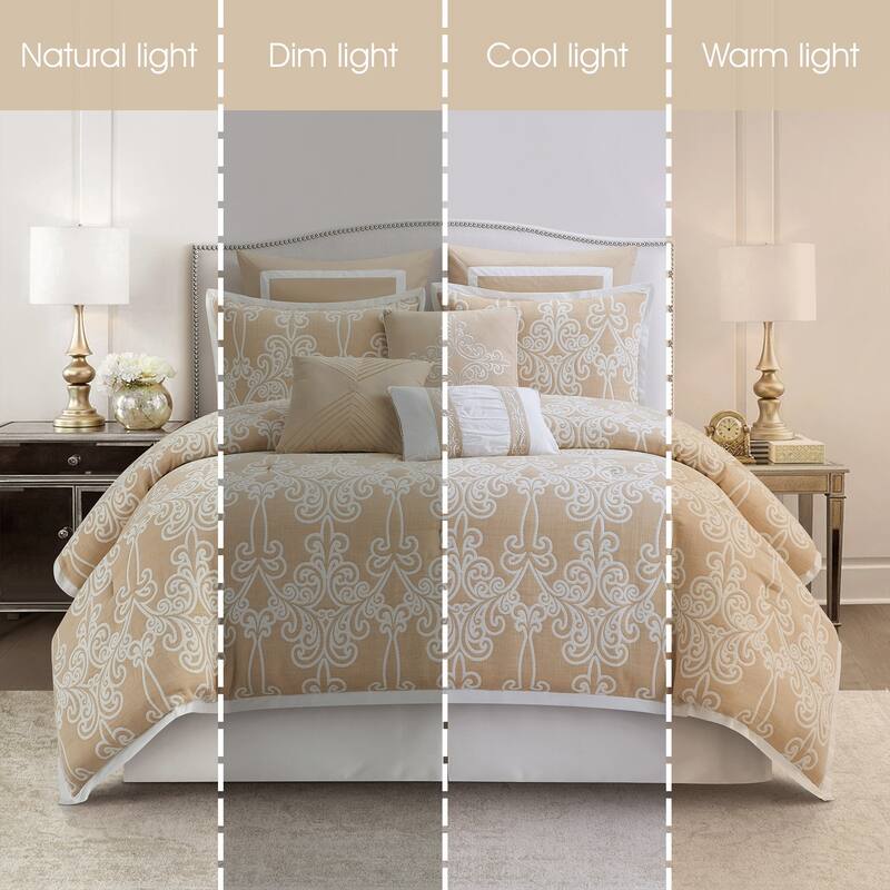 Nanshing Dalina 9 Piece Transitional Scroll Comforter Set